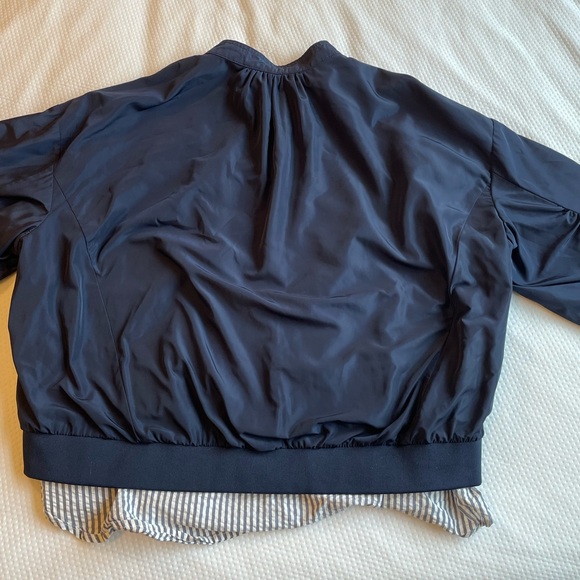 Zara Navy Bomber Jacket - Picture 6 of 8